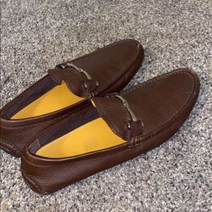 Brown Gucci loafers